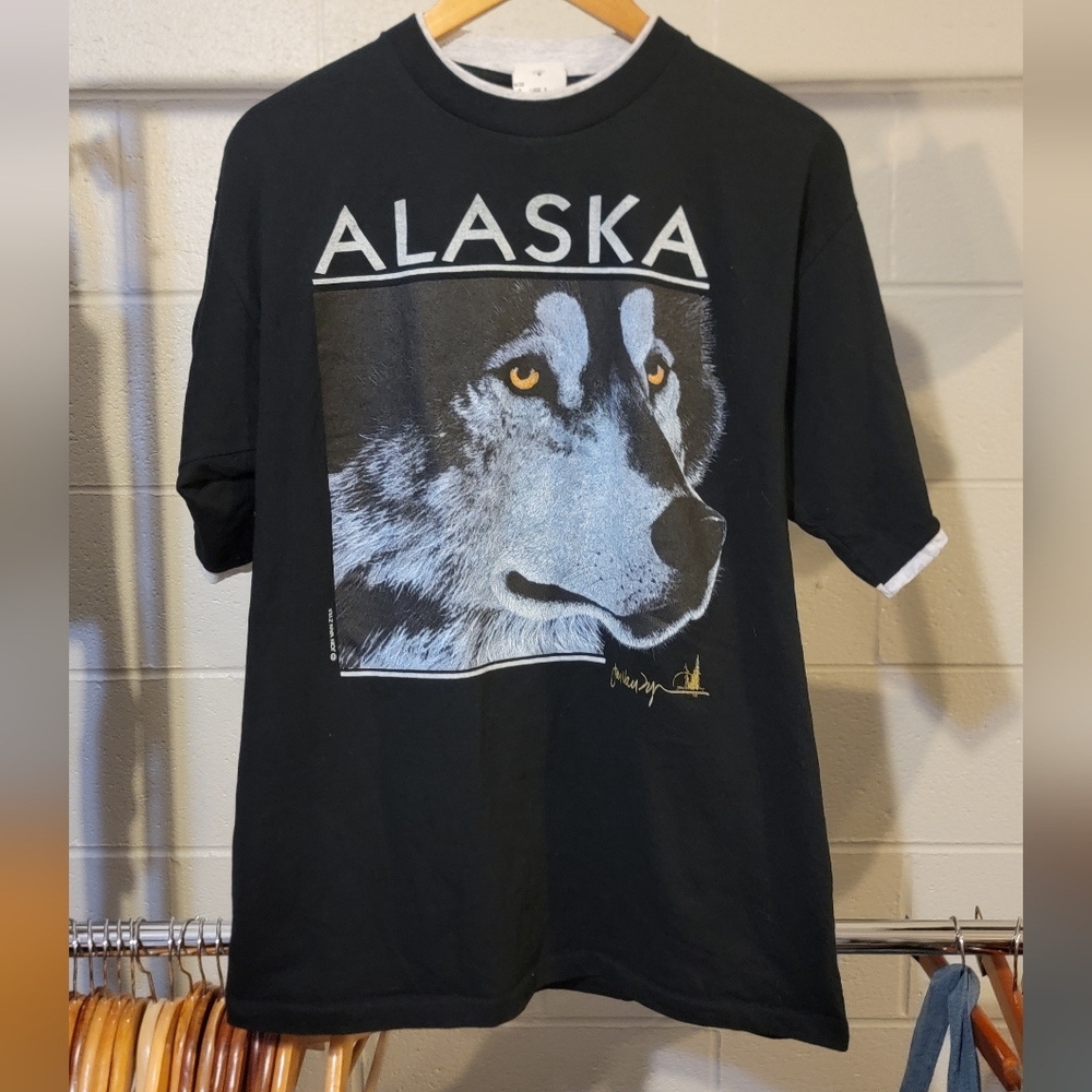 Vintage 90s Alaska Wolf Shirt